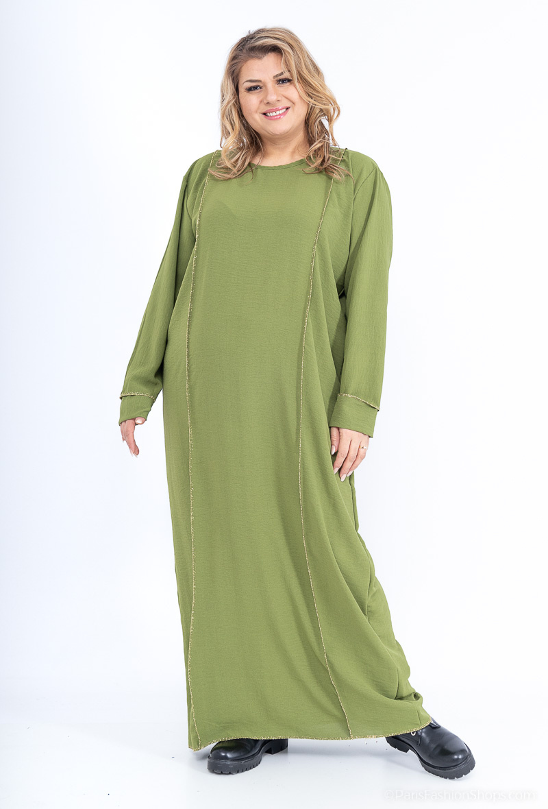 Grossiste I'Mod - Robe longue avec couture d'or en jazz