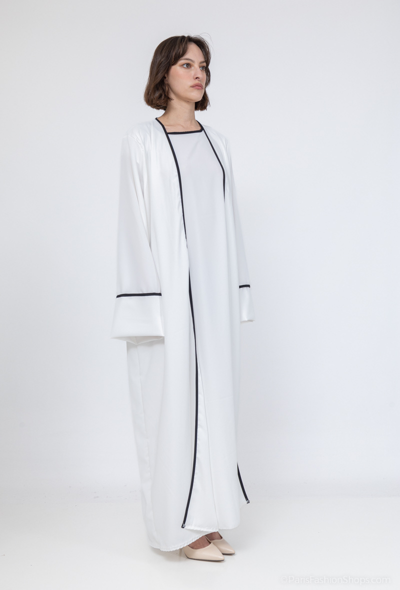 Grossiste I'Mod - Ensemble 2 pièces bi colors kimono et robe en soie de médine