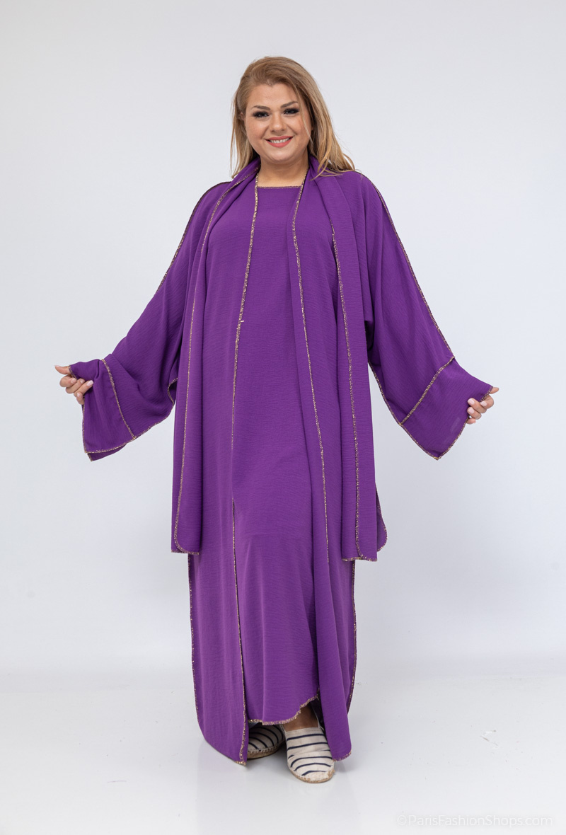 Grossiste I'Mod - Ensemble 3 pièces d'or kimono et robe et foulard en jazz