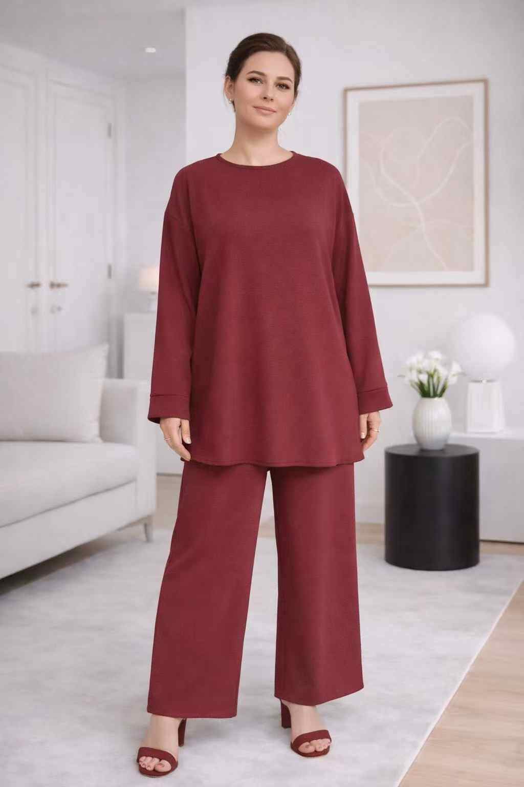 Grossiste I'Mod - Ensemble jazz 2 pièces tunique ample manches chauve-souris et pantalon large