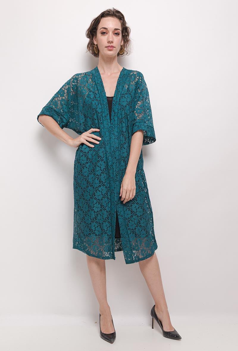 Großhändler I'Mod - Spitze Kimono Strickjacke
