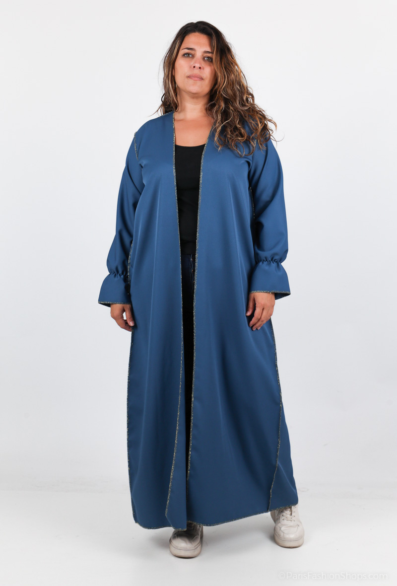 Grossiste I'Mod - Kimono long avec couture d'orée tissu épais bi stretch