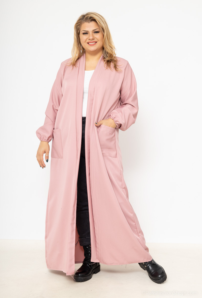 Großhändler I'Mod - Langer Kimono mit dicken Stofftaschen