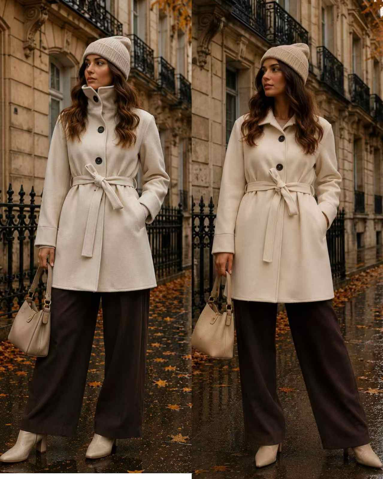 manteau col montant femme