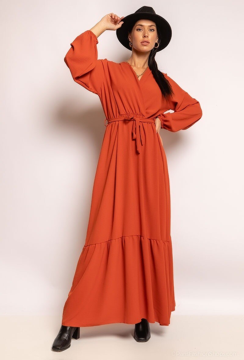 Wholesaler I'Mod - Long dress with ruffles