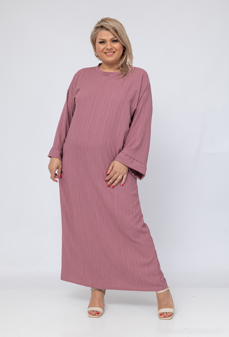 Wholesaler I'Mod - Abaya wide sleeves pleated stripe fabric