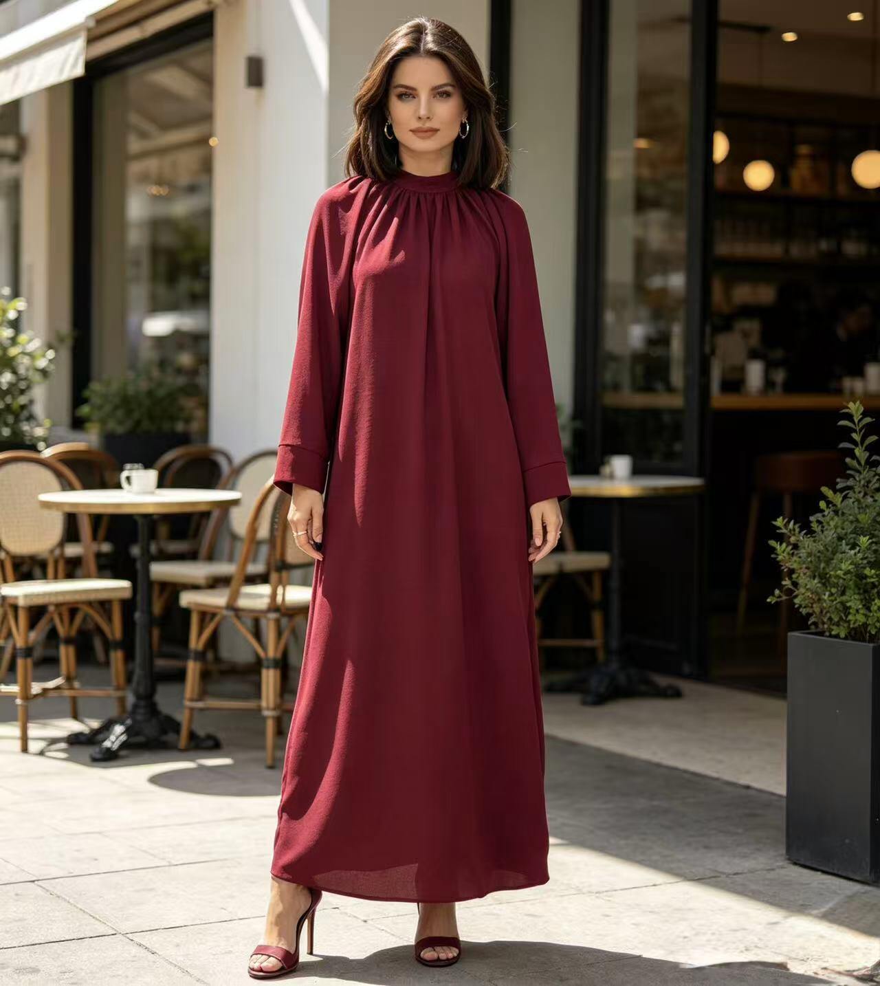 Grossiste I'Mod - Robe col décollecté plissé dos boutonné en jazz