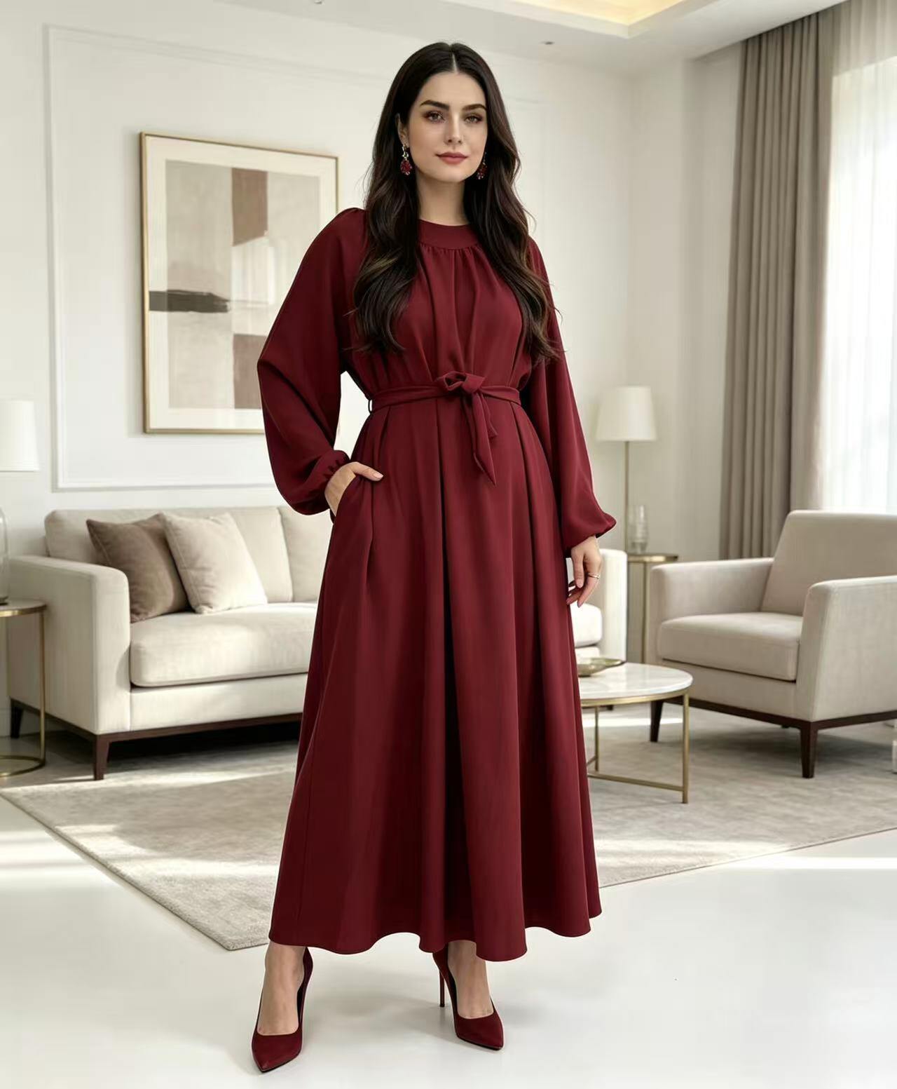 Grossiste I'Mod - Robe jazz avec poches ceinturée