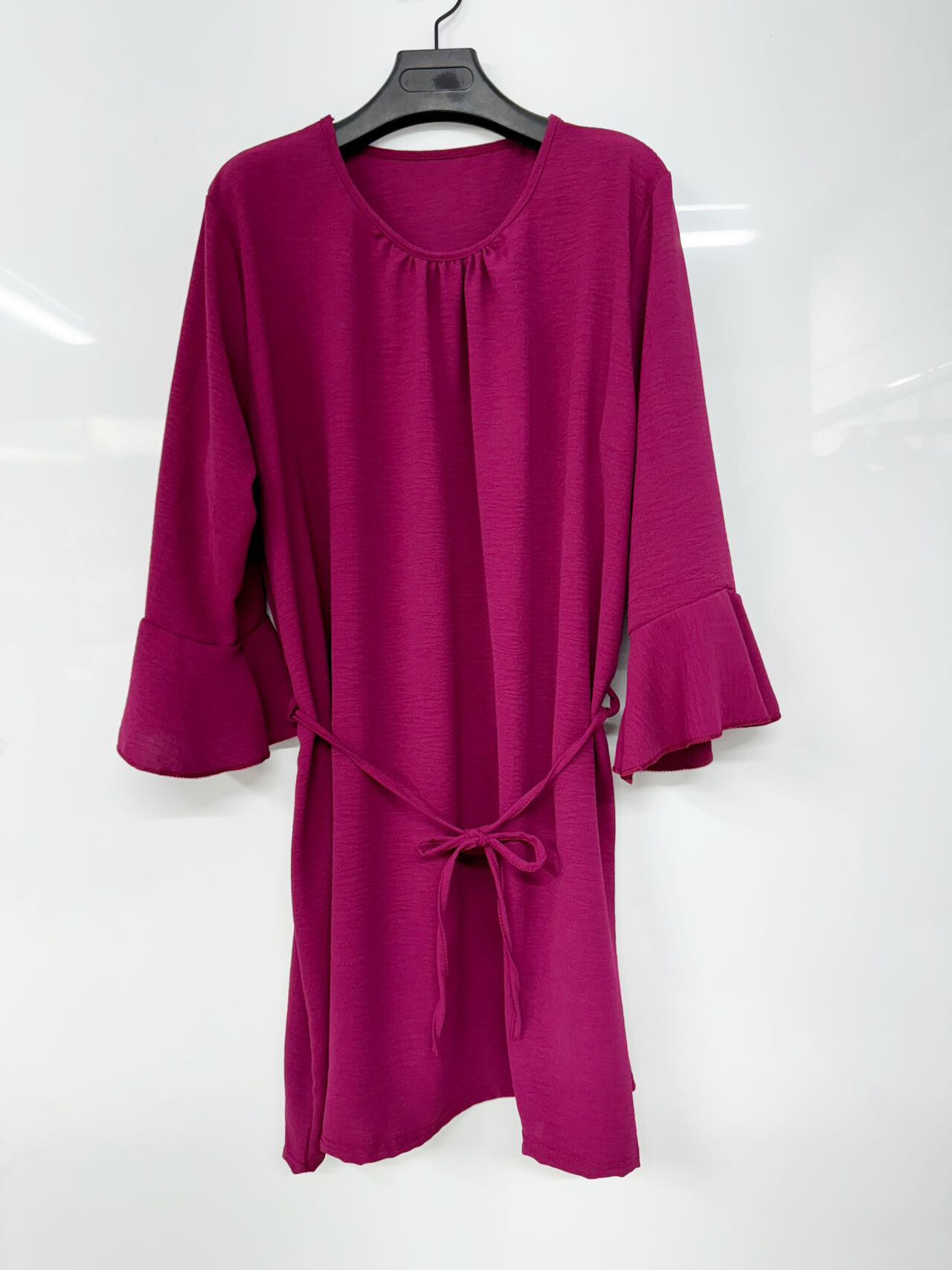 Grossiste I'Mod - Robe tunique manches3/4  à volants  en jazz