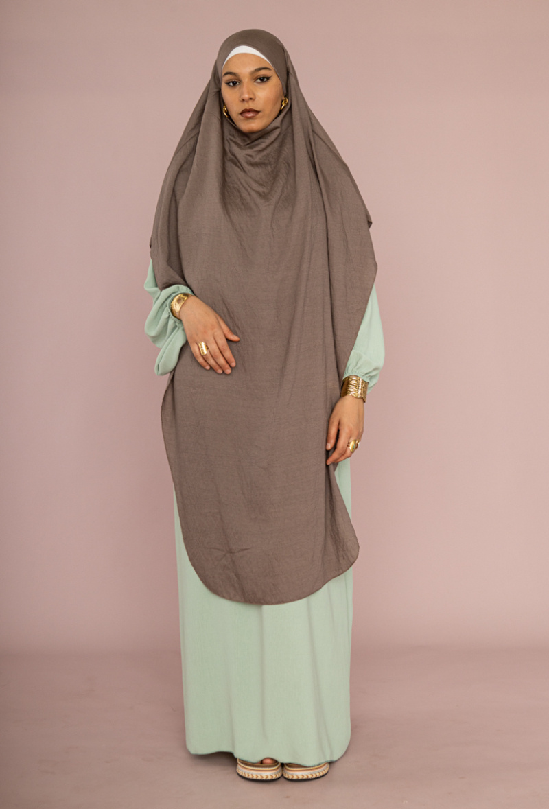 Wholesaler IDEAL OUTFIT - Medina silk abaya dress with balloon sleeves for women