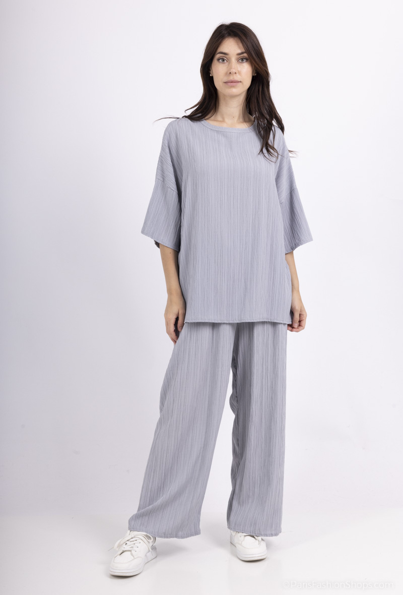 Grossiste IDEAL OUTFIT - Ensemble top manche courte et pantalon