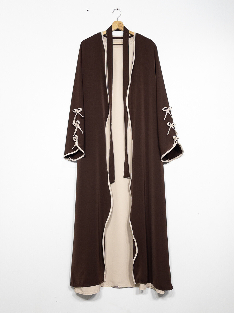 Grossiste IDEAL OUTFIT - Ensemble 2 pièces en soie de Médine avec nœuds sur les manches