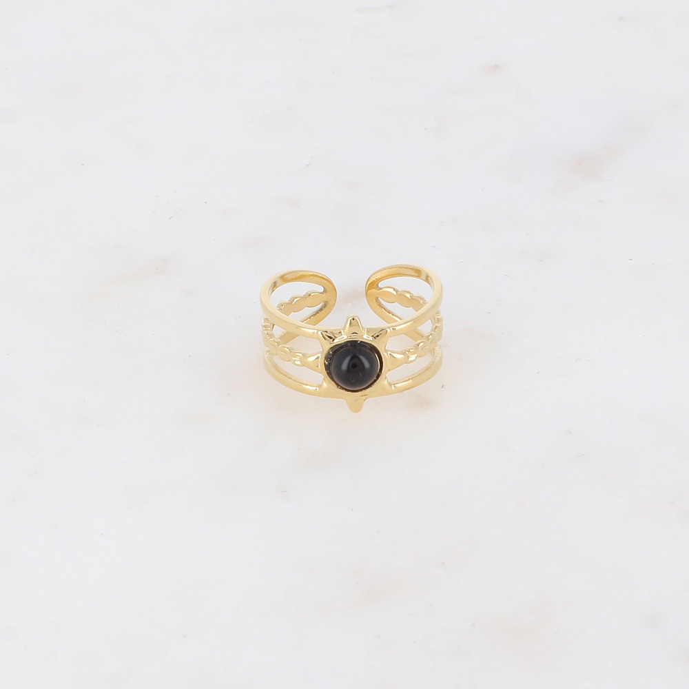 Wholesaler Ikita Paris - Triple band ring with natural stone