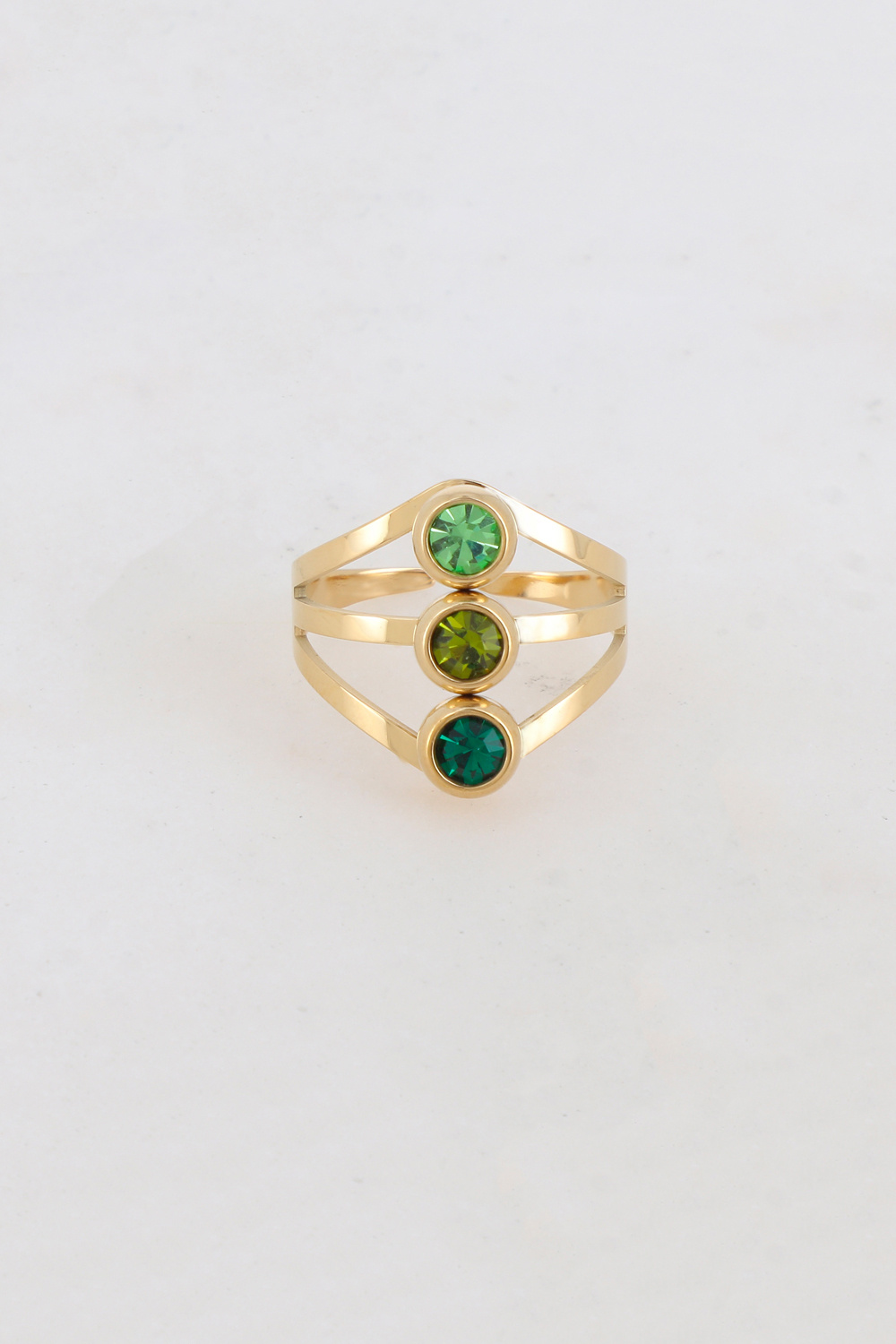 Wholesaler Ikita Paris - Triple-row ring with 3 rhinestones