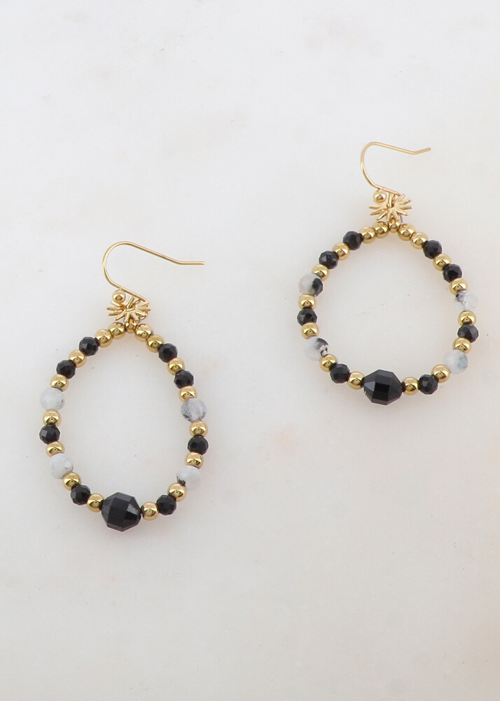 Wholesaler Ikita Paris - Hookpiece with sunjacket, steel pearls, natural stones