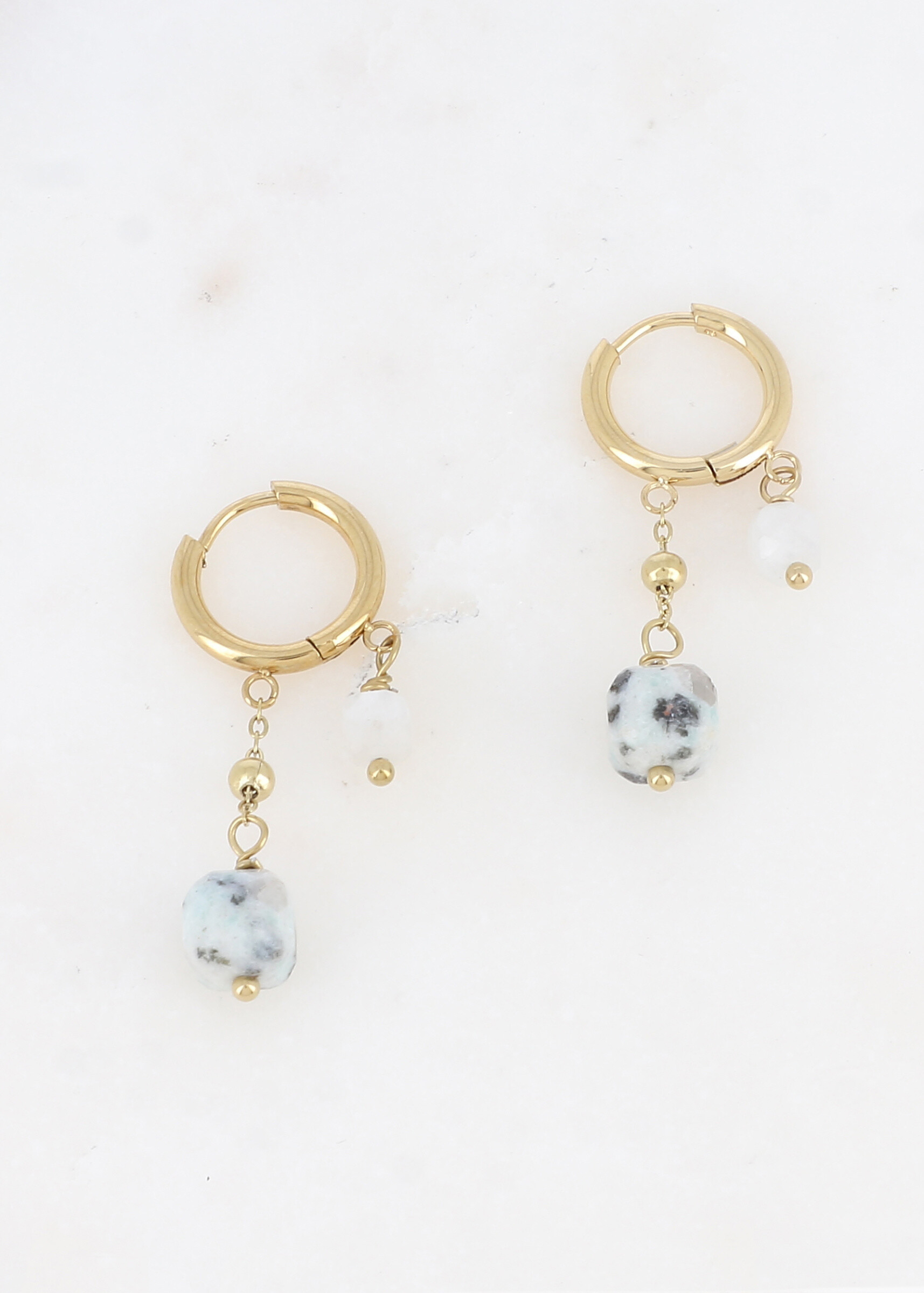 Wholesaler Ikita Paris - Creoles with natural stone pearls