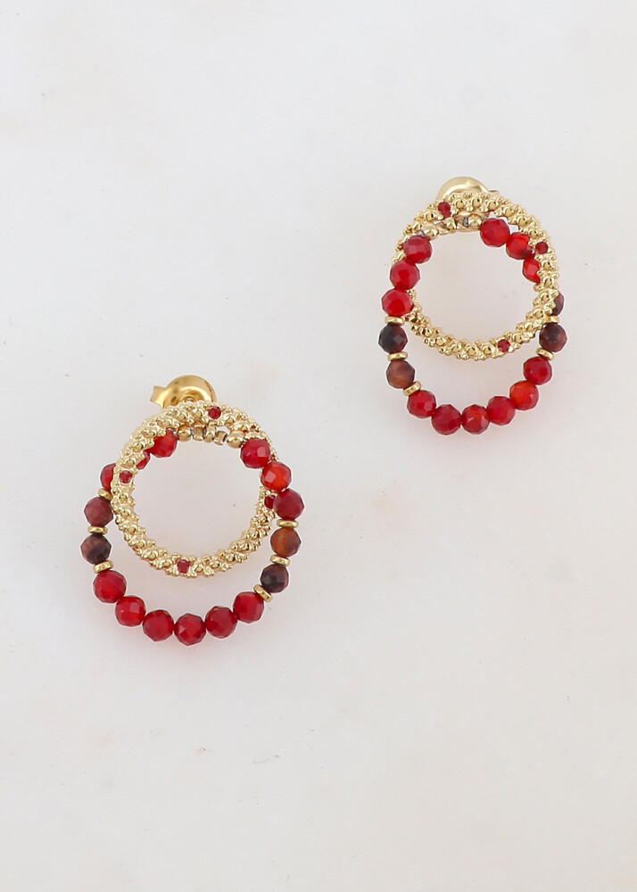 Wholesaler Ikita Paris - B.O to chip with hammered ring, enamel and natural stones
