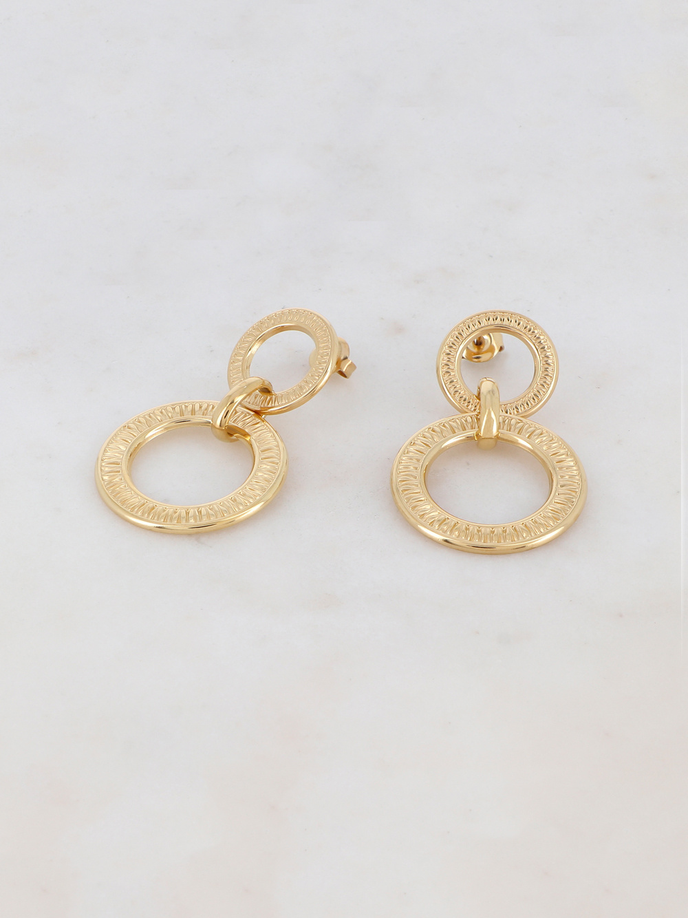 Boucles D'oreilles Créoles Ikita Paris - Pendentif Pompom Inox 65mm - Argenté Unisexe - Neuf Avec étiquettes