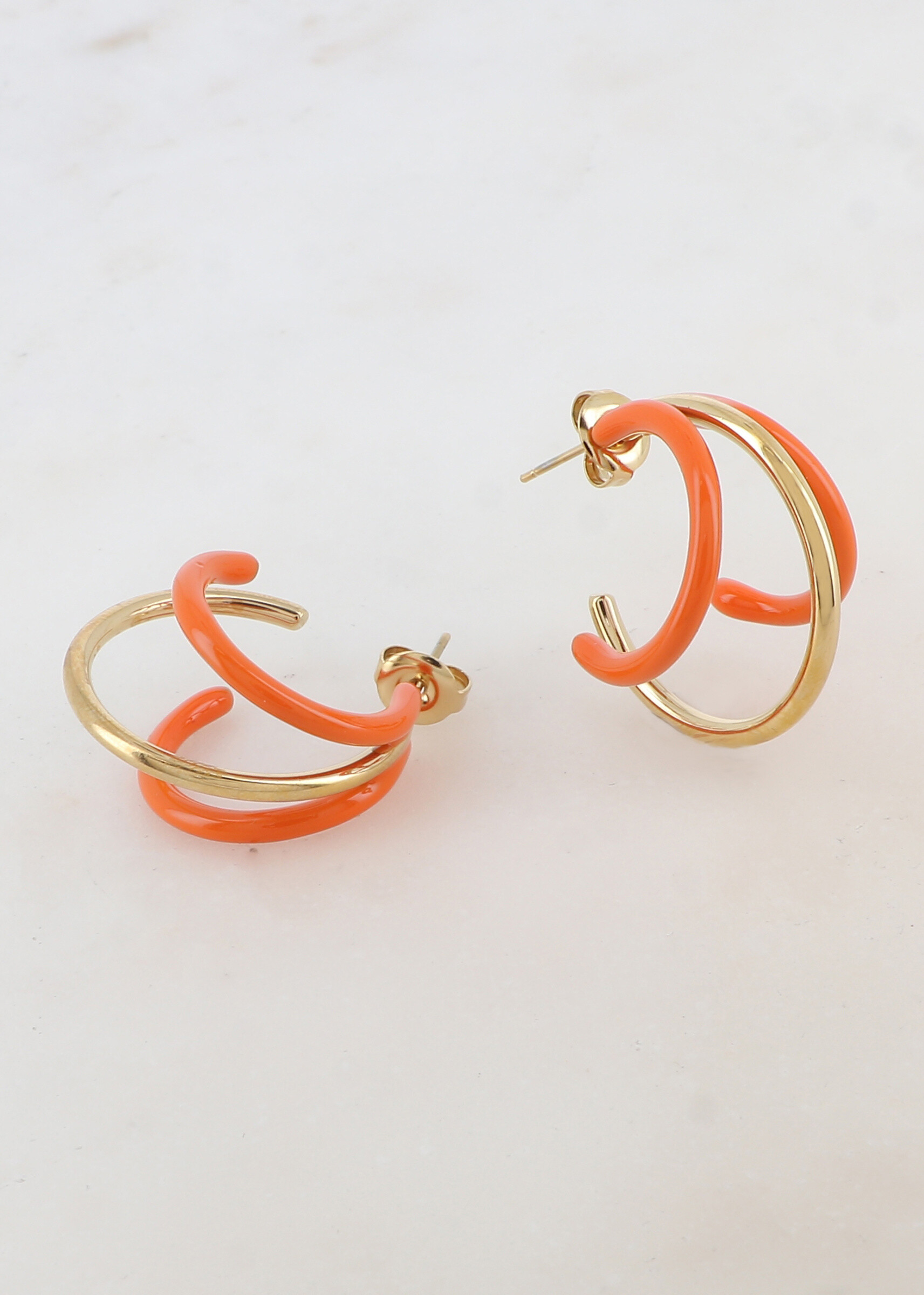 Wholesaler Ikita Paris - Creoles with enameled triple rows