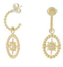 Mayorista Ikita Paris - Aros con colgante ovalado, estrella y strass