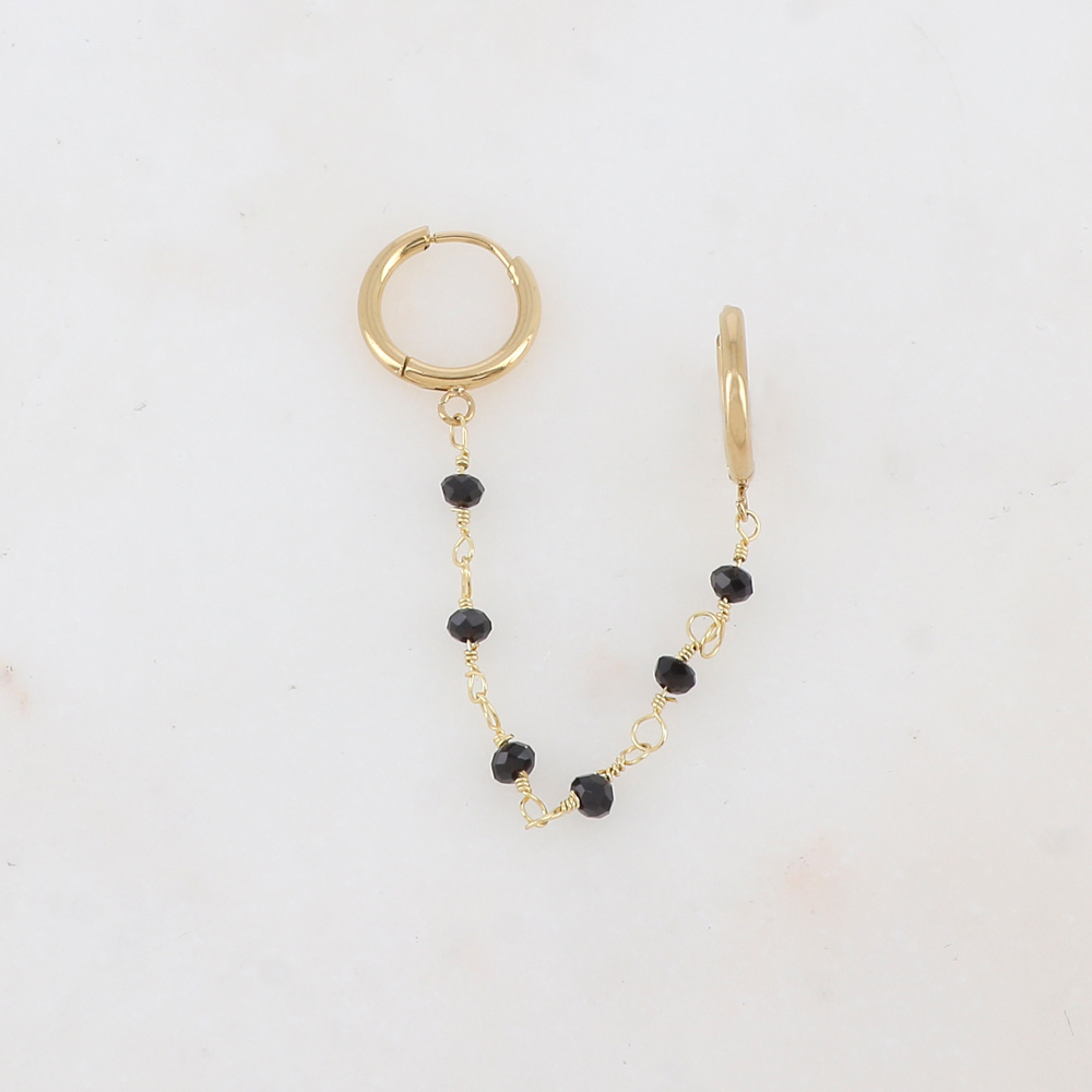 Mayorista Ikita Paris - Pendiente único con cadena de perlas y cuentas de vidrio