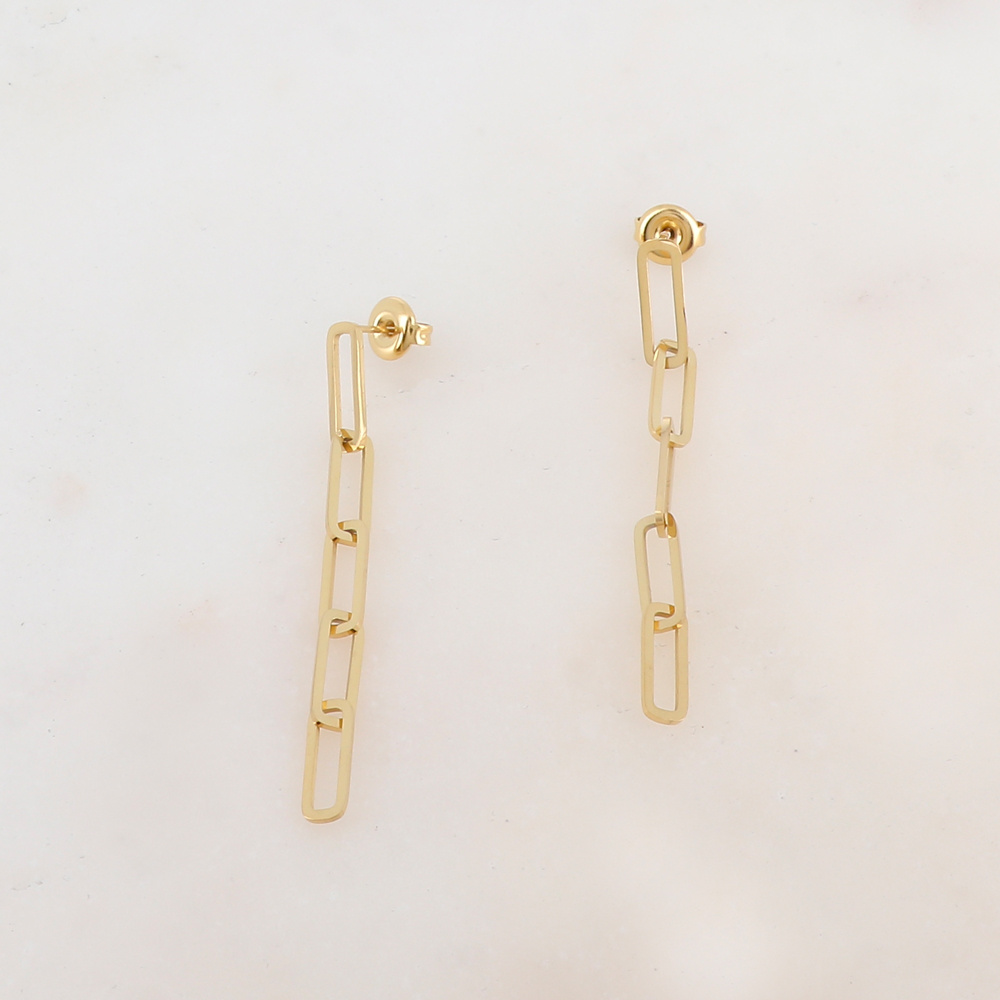 Boucles D’oreilles Pendantes IKITA Dorées émaillées Avec Perles – Occasion