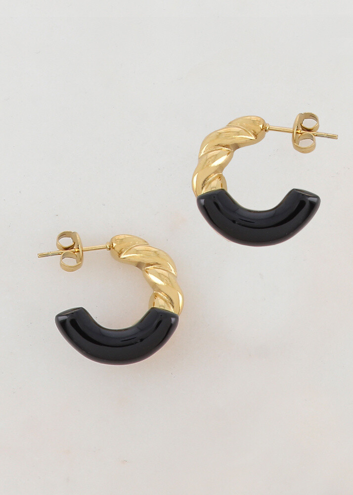 Wholesaler Ikita Paris - Creoles with twisted flea with enamel
