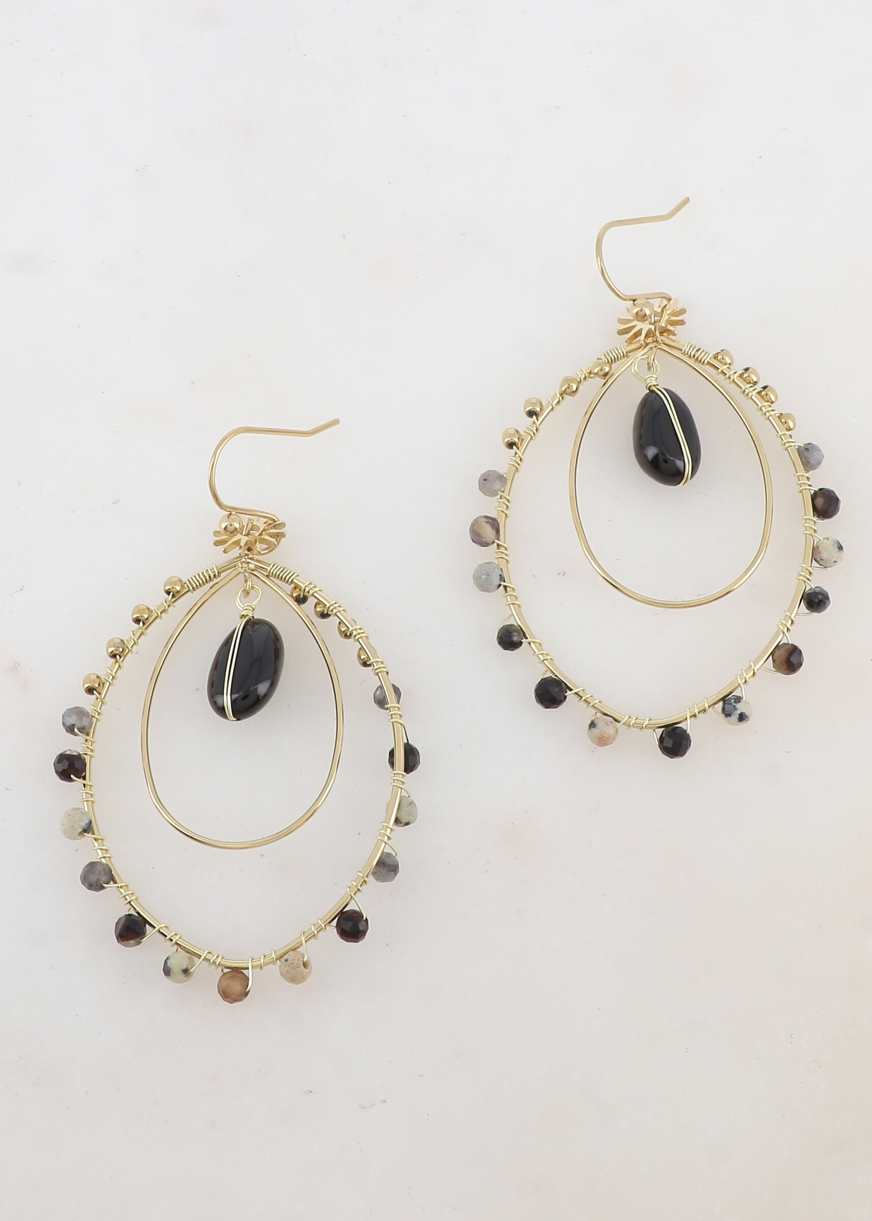 Wholesaler Ikita Paris - Hook b.o with 2 oval rings, small balls, sun pample