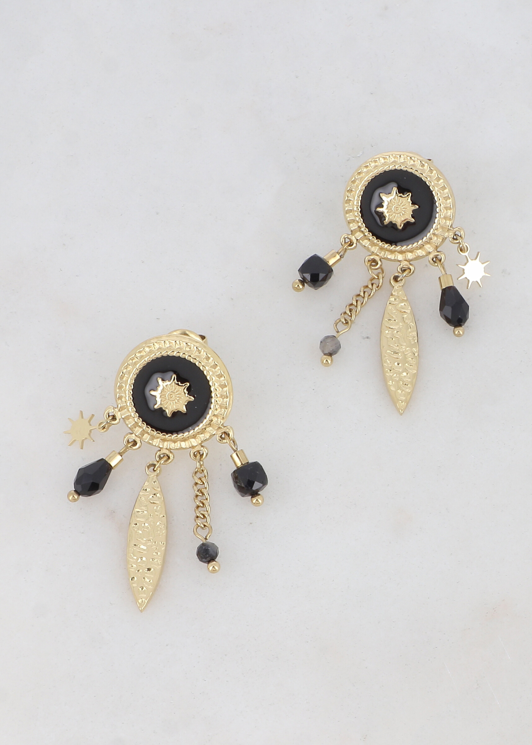 Wholesaler Ikita Paris - B.O to chip with pampilles, chain, stones, glass paste and enamel