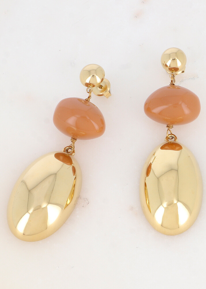 Wholesaler Ikita Paris - B.O. Puce with metal hanging and acetate pearl