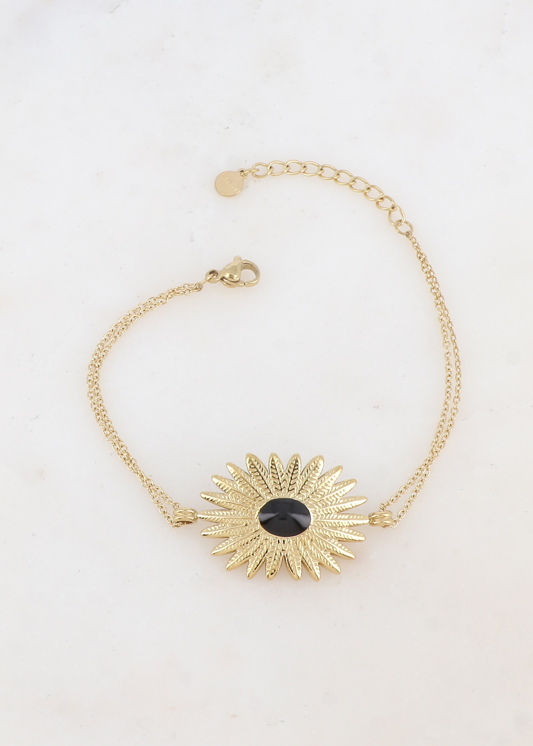 Wholesaler Ikita Paris - 2 row bracelet with enamel foliage