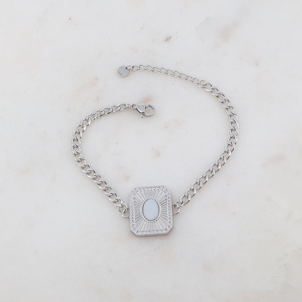 Mayorista Ikita Paris - Pulsera de malla con pieza rectangular y piedra natural