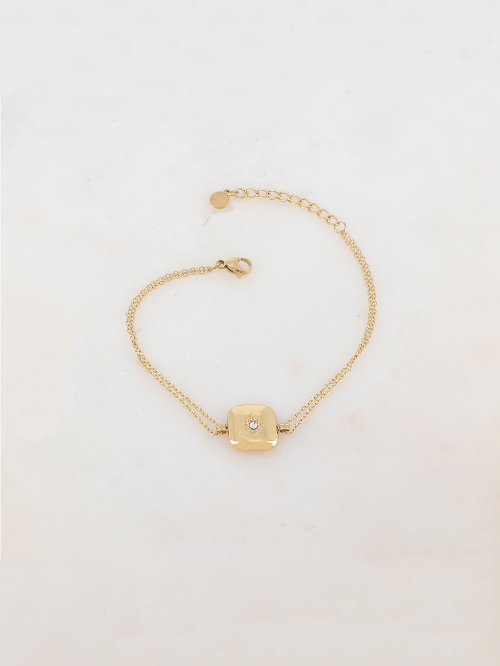 Grossista Ikita Paris - Bracciale con ciondolo quadrato, stella e strass