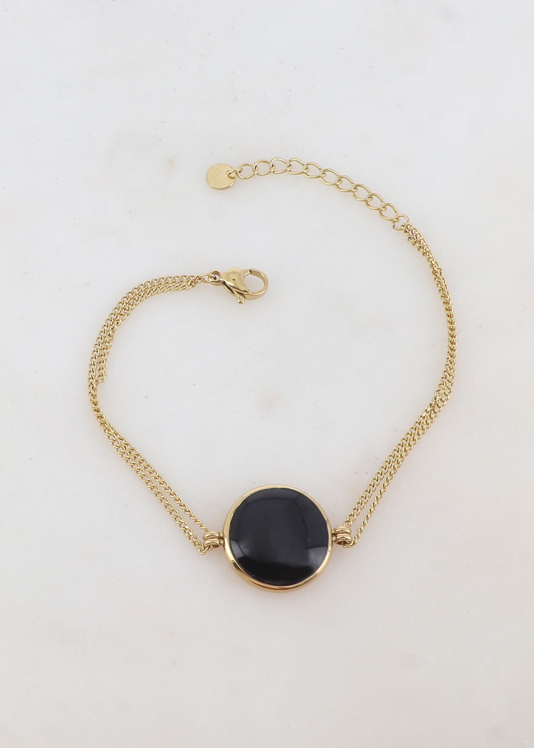 Wholesaler Ikita Paris - 2 row bracelet with enameled round room