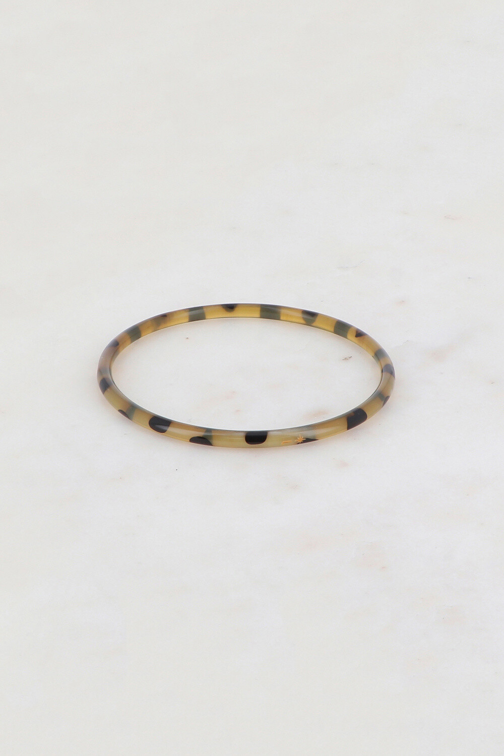 Mayorista Ikita Paris - Brazalete fino de cuerno de búfalo con estampado de leopardo