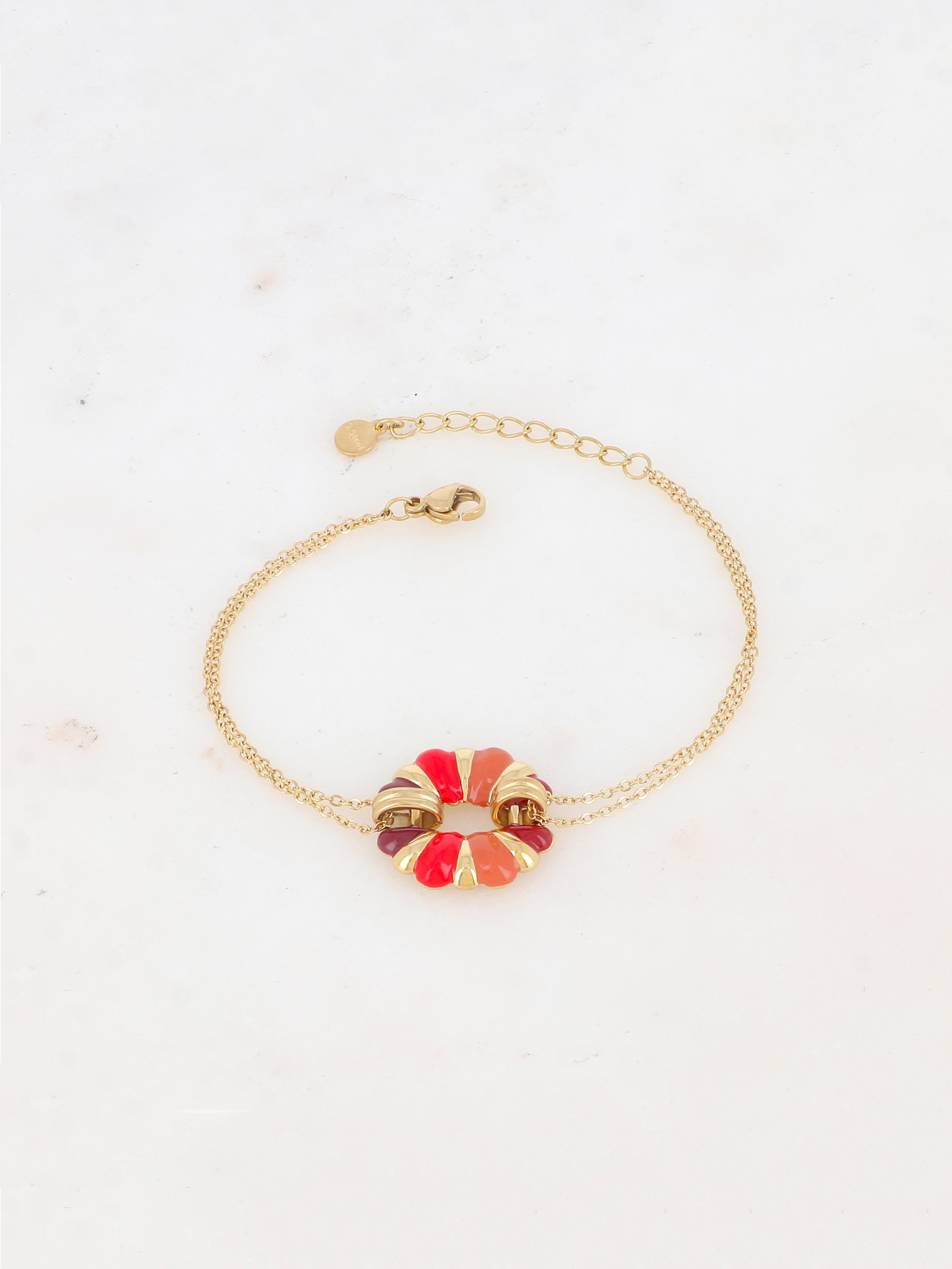 Mayorista Ikita Paris - Pulsera de doble vuelta con pieza esmaltada