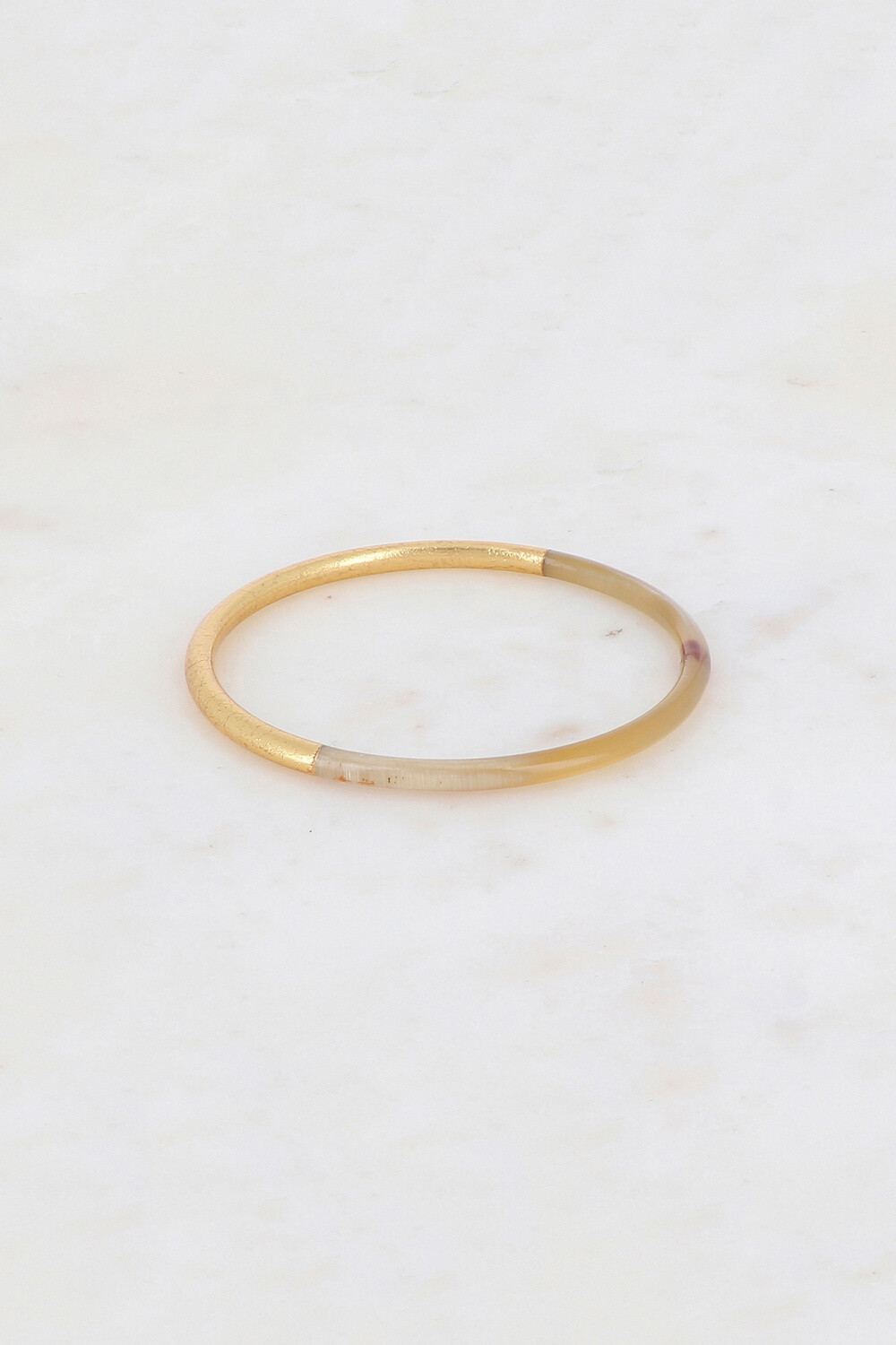 Mayorista Ikita Paris - Brazalete fino de cuerno de búfalo con hojas decorativas de oro