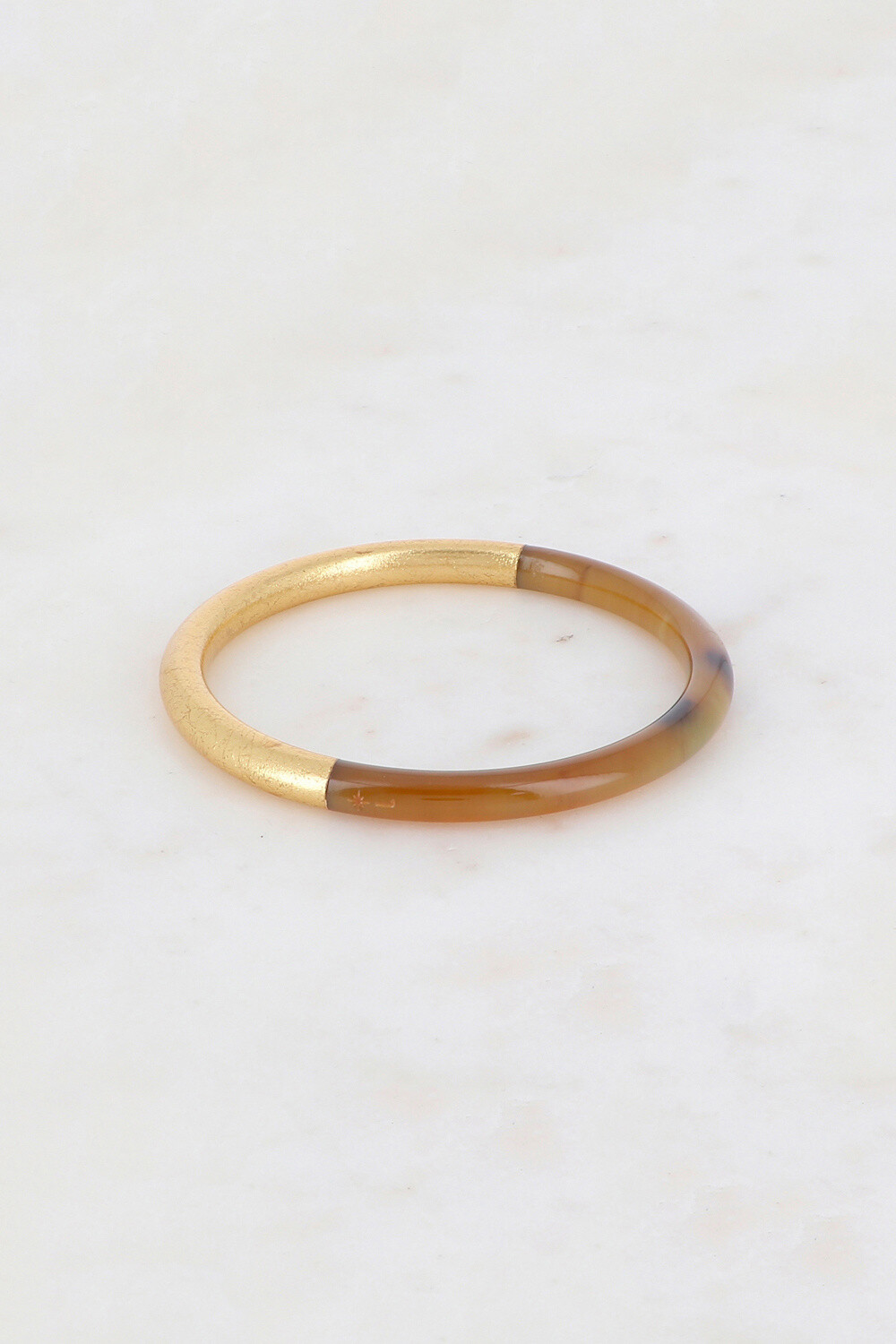 Mayorista Ikita Paris - Brazalete de cuerno de búfalo con hojas decorativas de oro