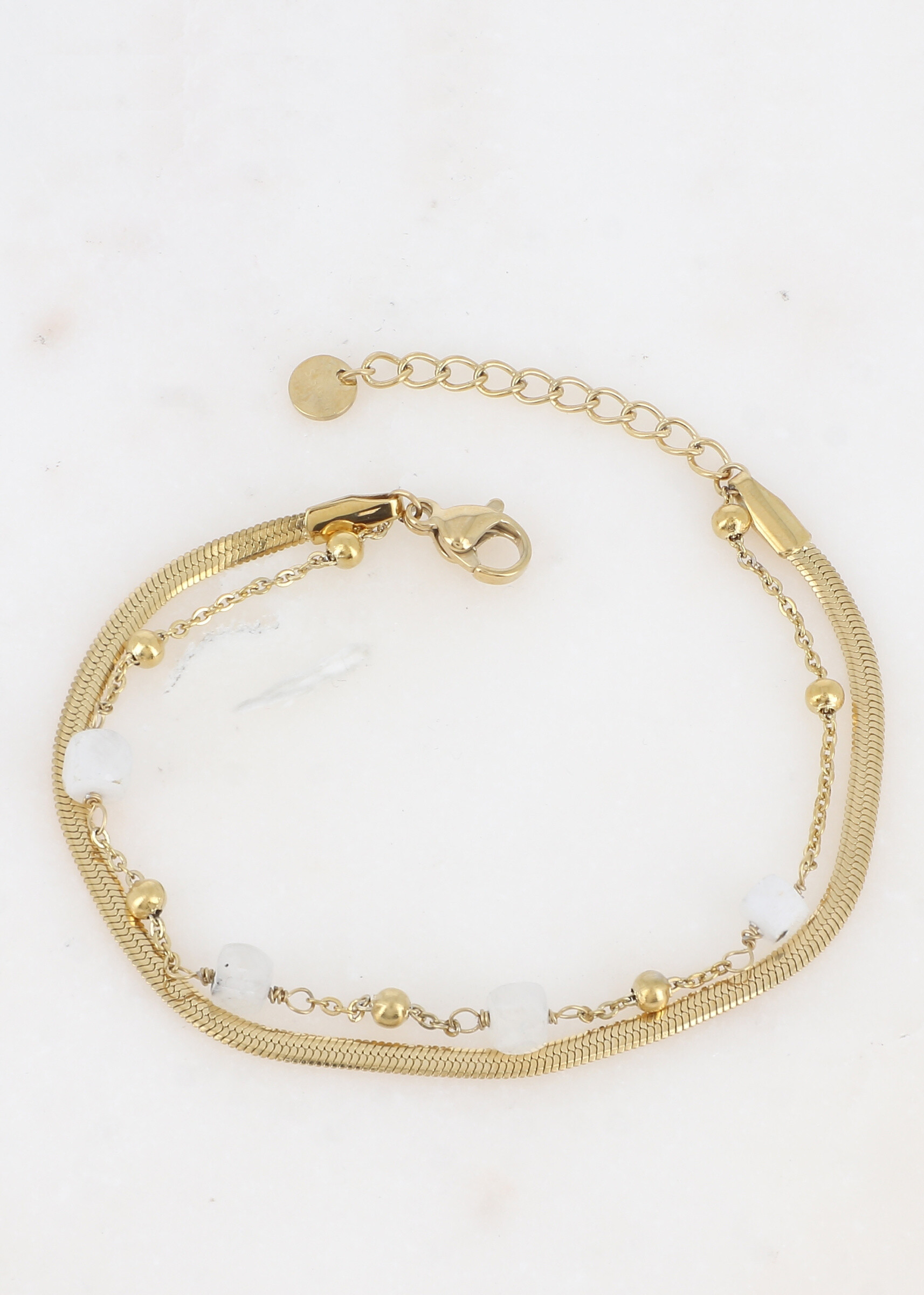 Wholesaler Ikita Paris - Double row bracelet with natural stones