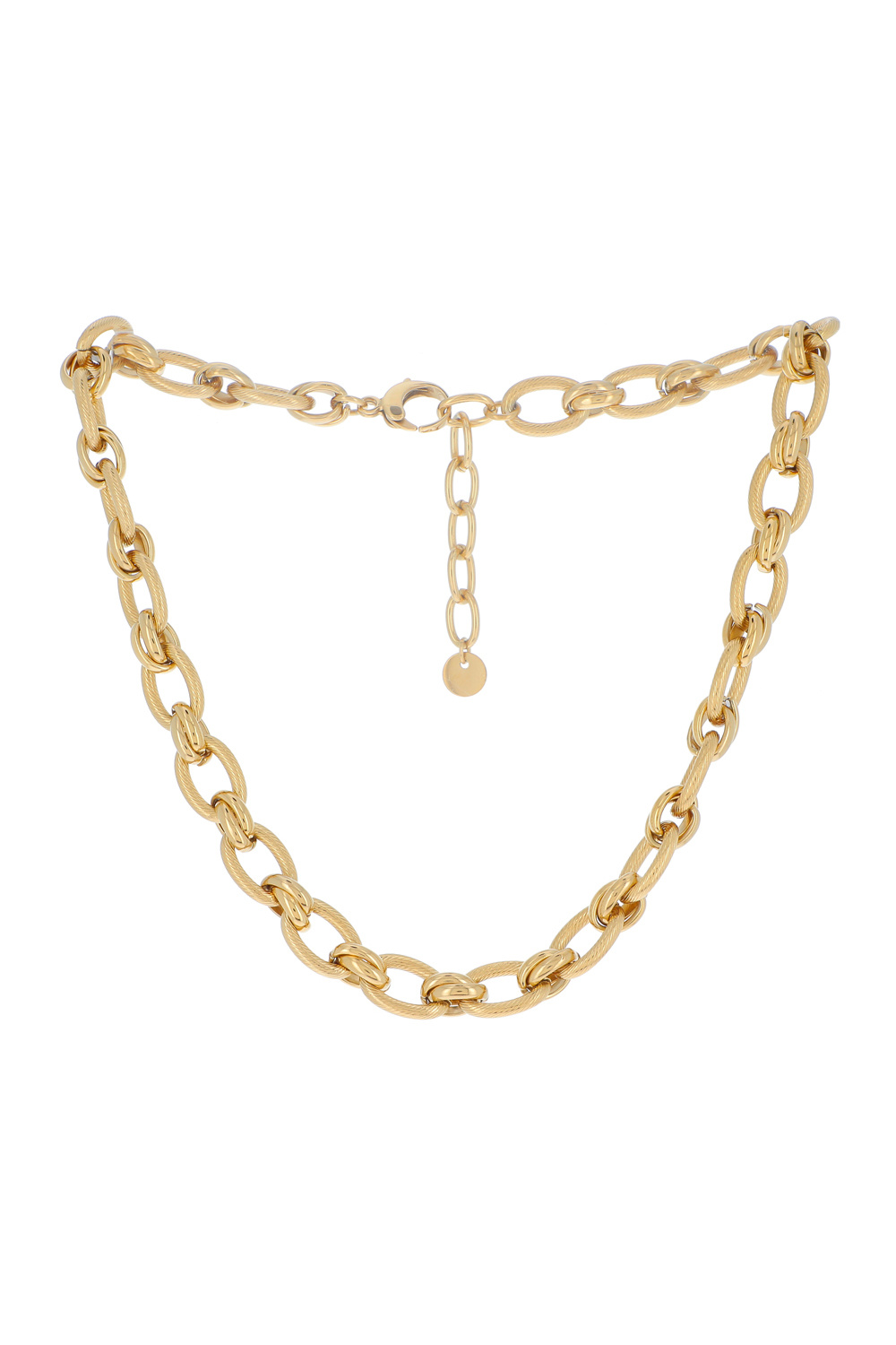 Wholesaler Ikita Paris - Necklace with a mix of smooth links and textured rings