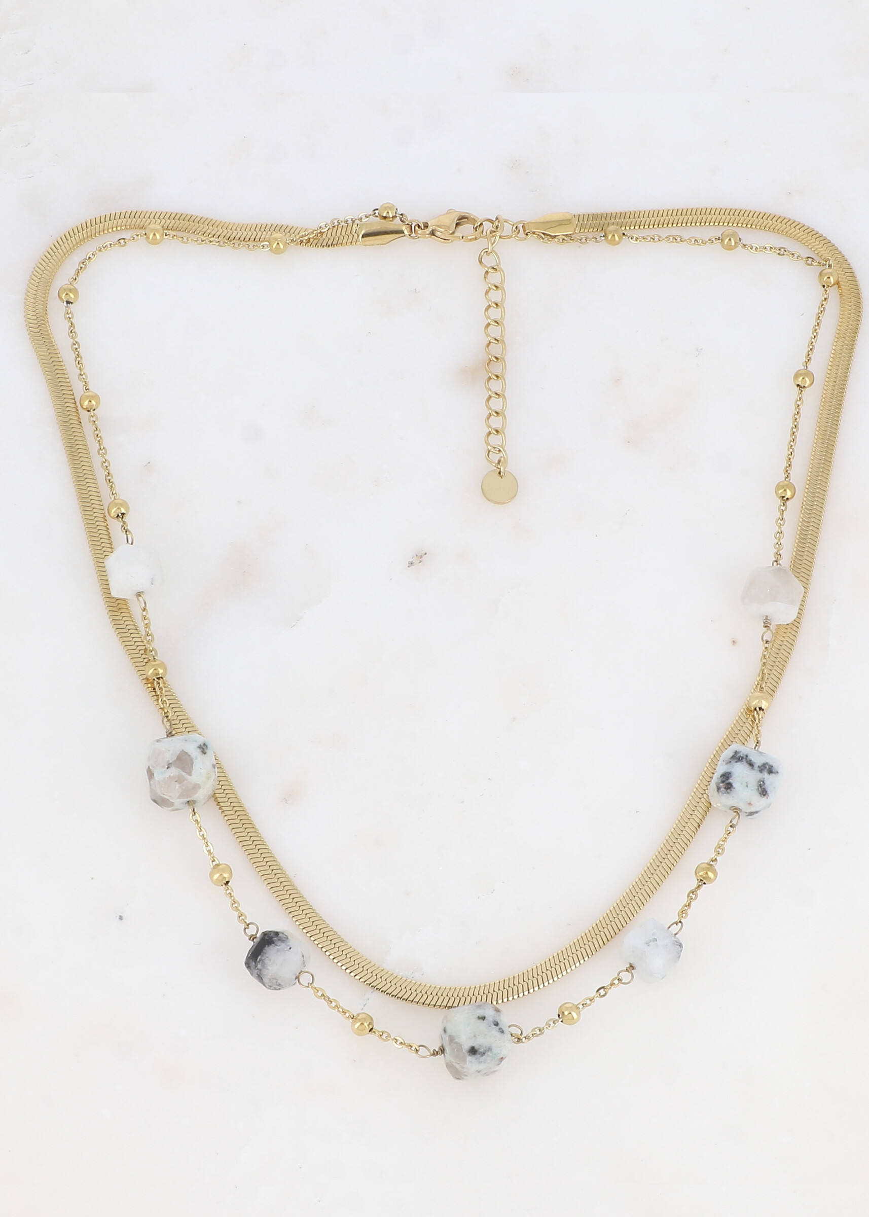 Wholesaler Ikita Paris - Double row necklace with natural stones