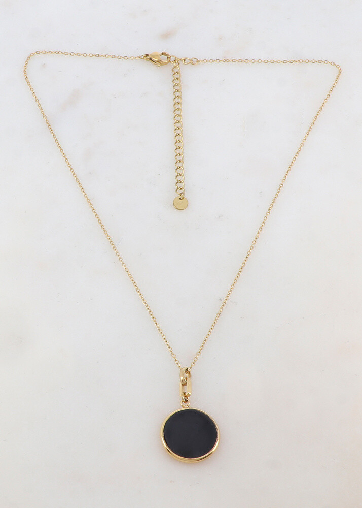 Wholesaler Ikita Paris - Necklace with enameled round pendant