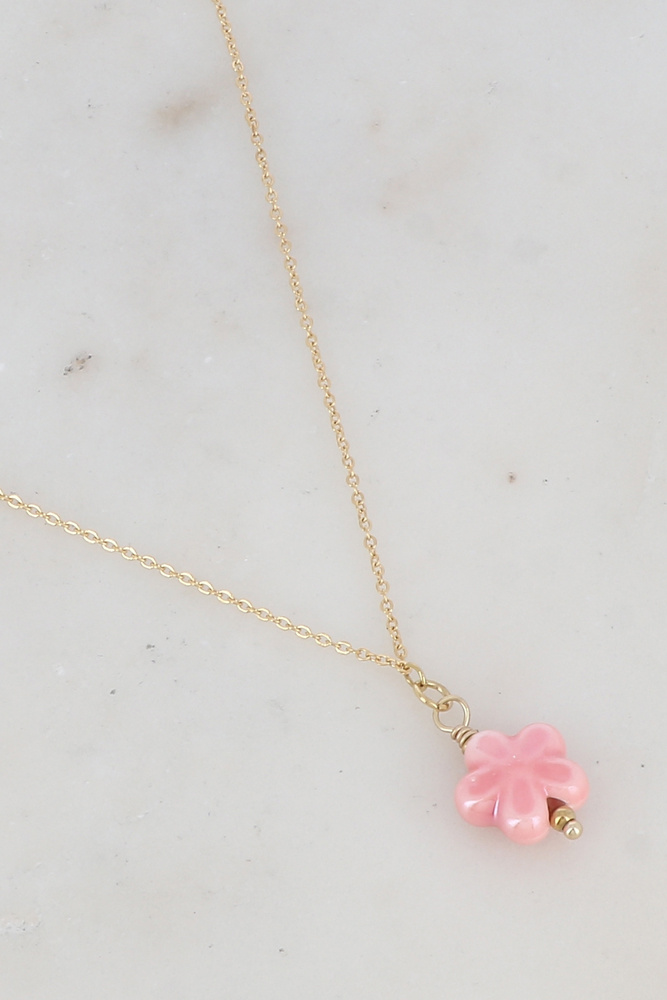Mayorista Ikita Paris - Collar con flor de cerámica
