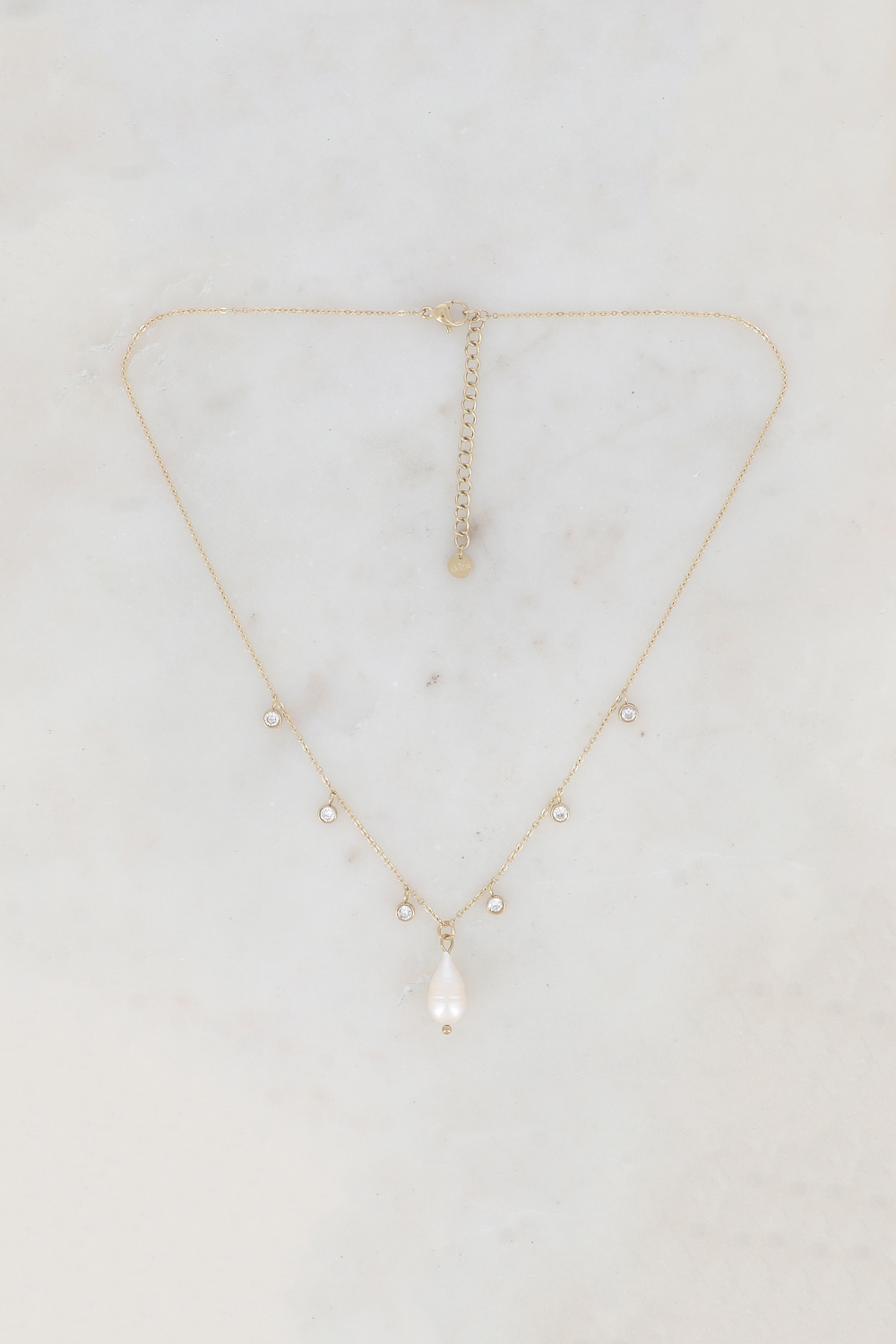 Wholesaler Ikita Paris - Necklace with zircons and freshwater pearl