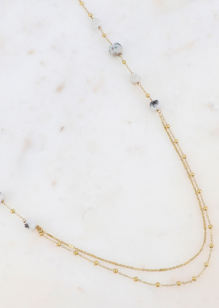 Wholesaler Ikita Paris - Long necklace with natural stone pearls