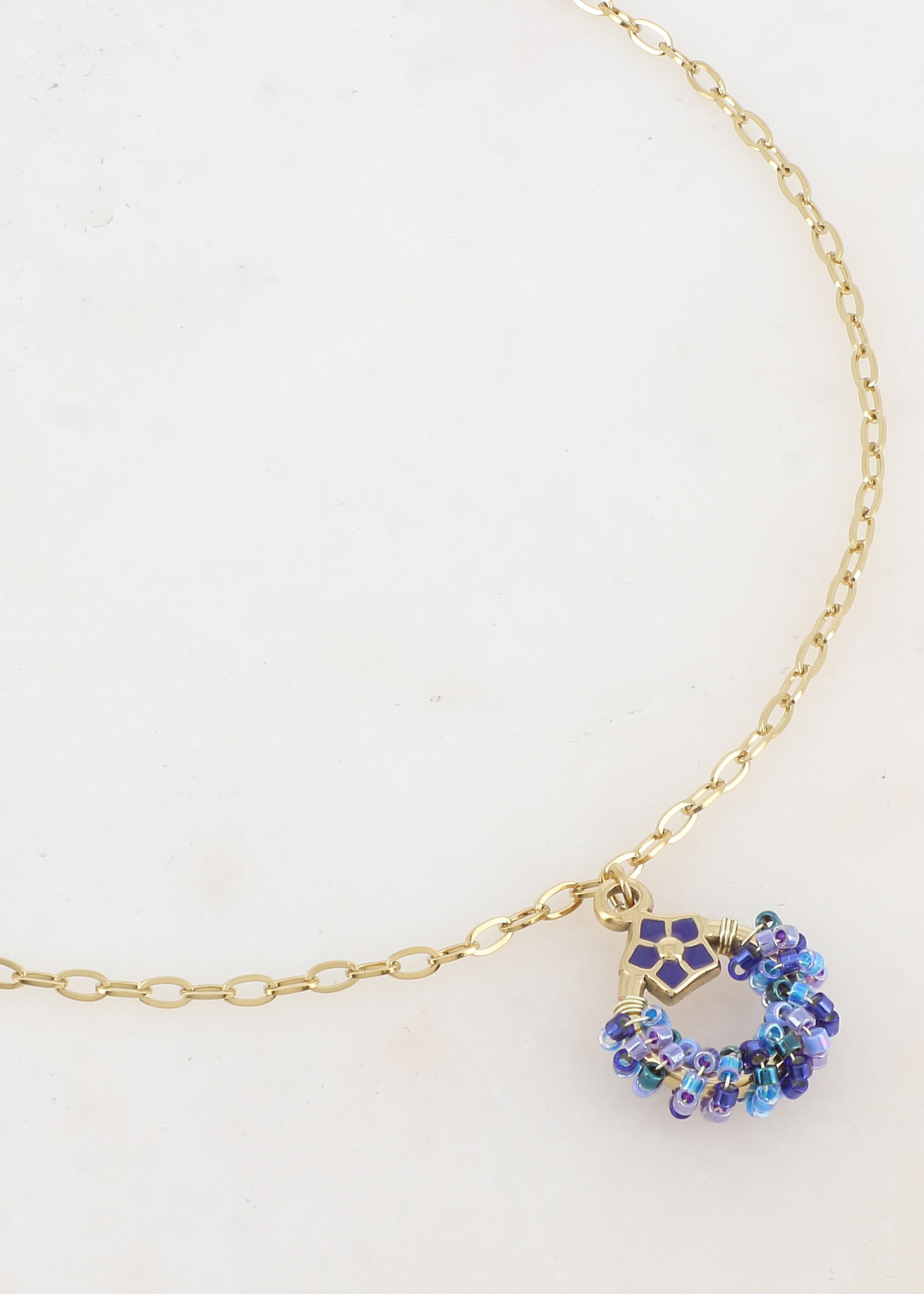 Wholesaler Ikita Paris - Necklace with ring, pearls, star and enamel