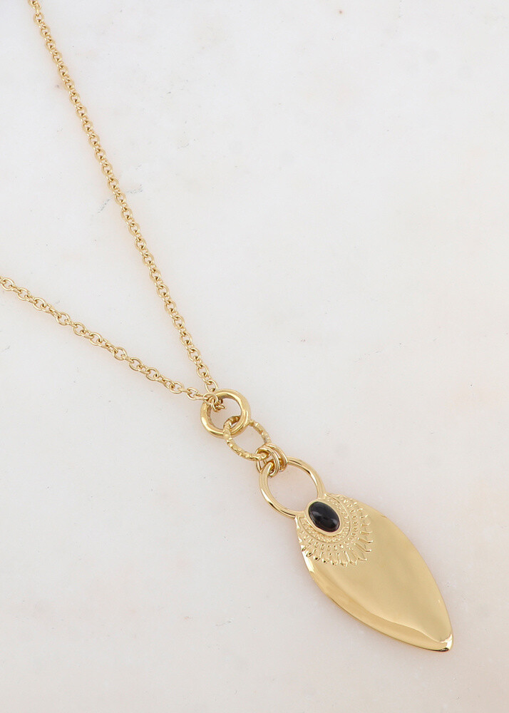 Wholesaler Ikita Paris - Necklace with geometric -shaped pendant, natural or pearly stones