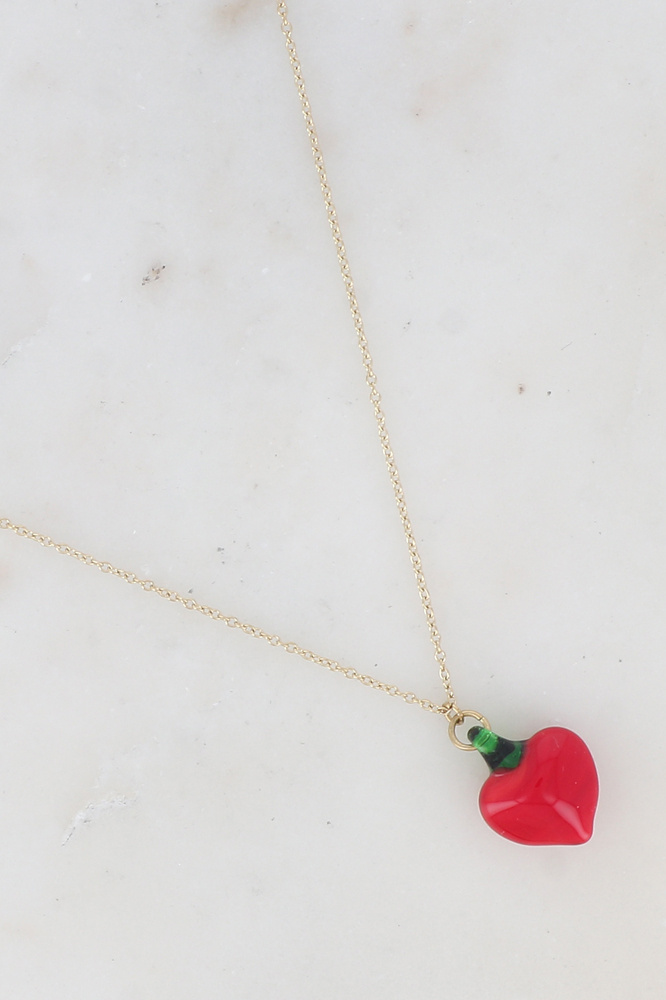Mayorista Ikita Paris - Collar con corazón de cerámica esmaltada