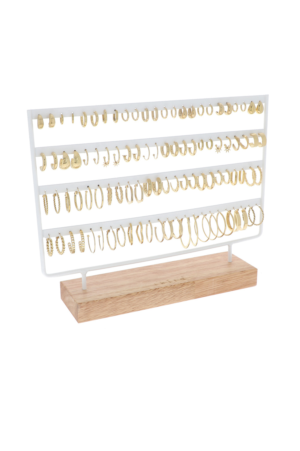 Mayorista Ikita Paris - Juego de 96 pares de pendientes en un expositor de 4 niveles. Precio medio: 8,25 € sin IVA