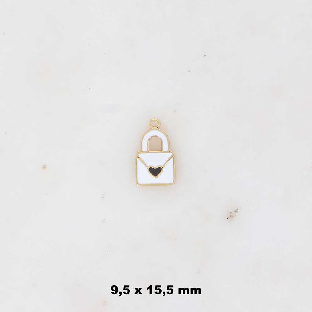 Mayorista Ikita Paris - Juego de 3 colgantes con forma de bolso y diseño de corazón esmaltado